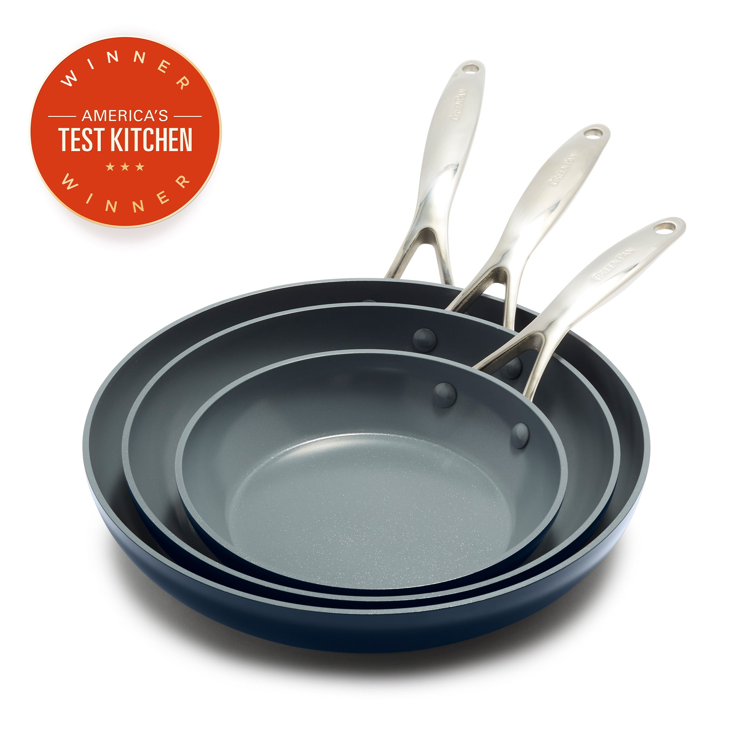 Valencia Pro Ceramic Nonstick 8, 9.5, and 11 Frypan Set | Twilight