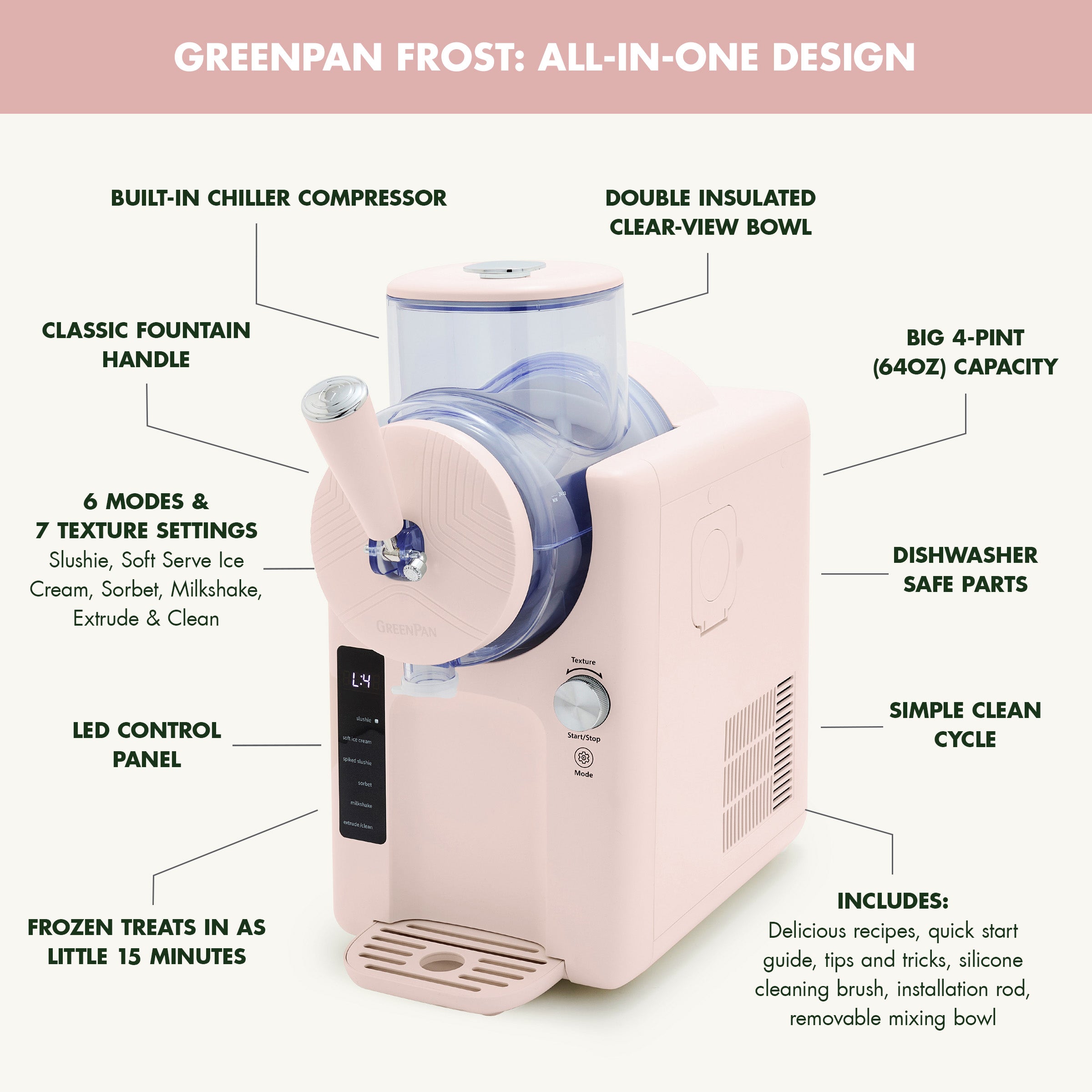 Frost 15-in-1 Ice Cream & Frozen Drink Maker | Cotton Candy