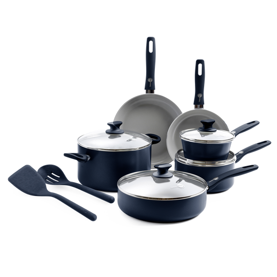 Dover Ceramic Nonstick 12-Piece Cookware Set | Oxford Blue