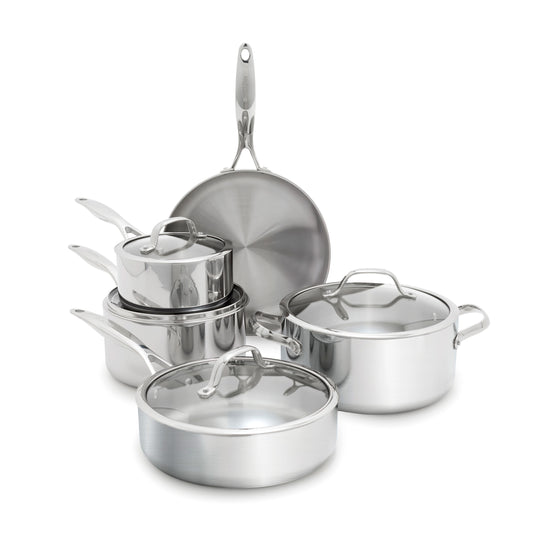Valencia Pro Stainless Steel Uncoated 9-Piece Cookware Set