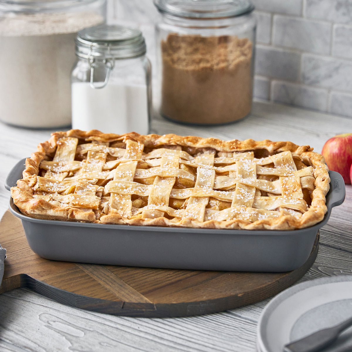 Premiere Ovenware Ceramic Nonstick 2-Piece Cake Pan Set | Gray