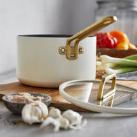 Stanley Tucci™ Ceramic Nonstick 4-Piece Chef Set with the Tucci Cookbook | Carrara White