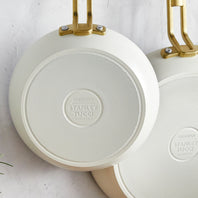 Stanley Tucci™ Ceramic Nonstick 4-Piece Chef Set with the Tucci Cookbook | Carrara White