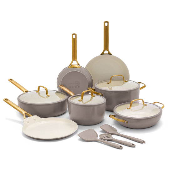 Reserve Pro Ceramic Nonstick 14-Piece Cookware Set | Latte