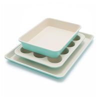 GreenLife Ceramic Nonstick 3-Piece Bakeware Set | Turquoise