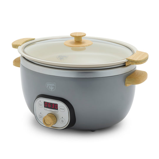 GreenLife Healthy 6-Quart Slow Cooker | Quartz Gray