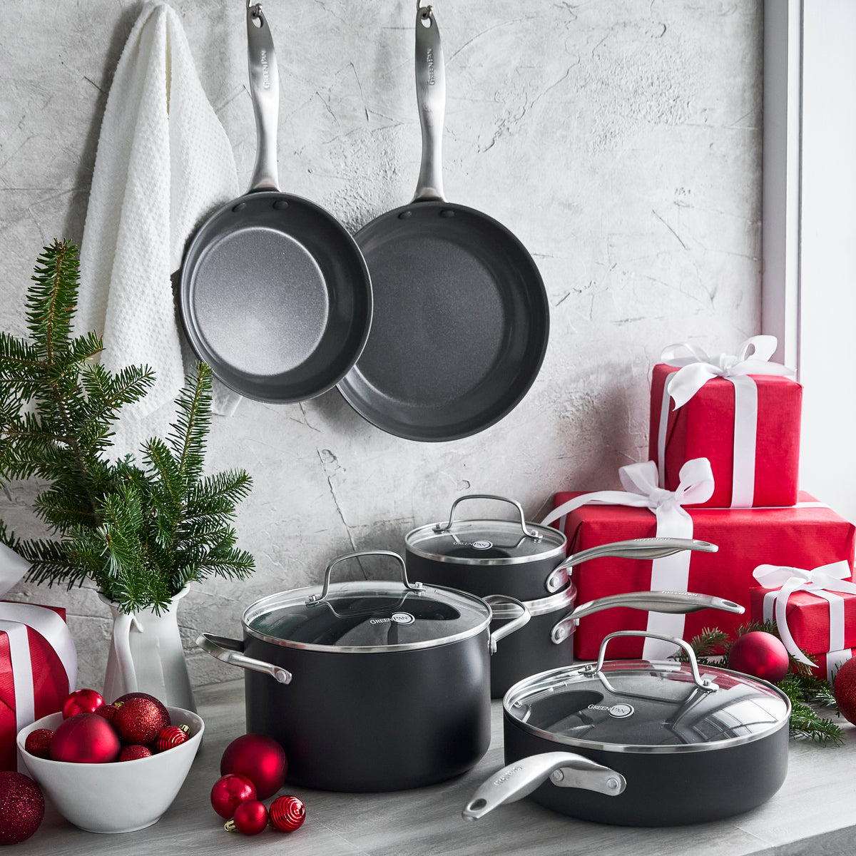 Canterbury Ceramic Nonstick 10-Piece Cookware Set | Gray