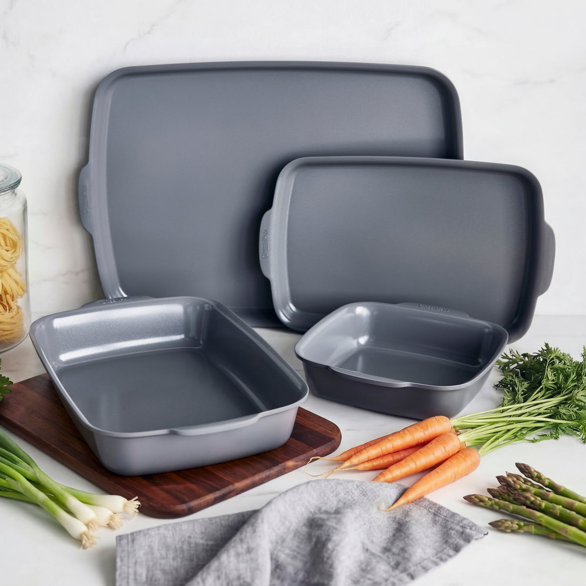 Premiere Ovenware Ceramic Nonstick 4-Piece Set | Gray