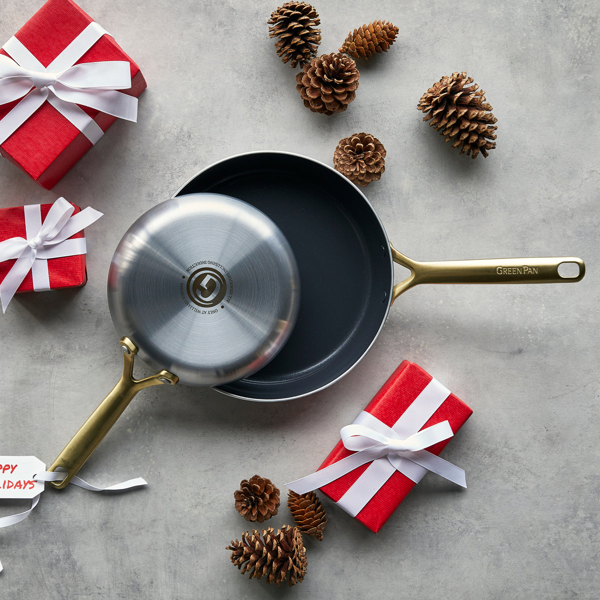 GP5 Stainless Steel 10" and 12" Frypan Set | Champagne Handles