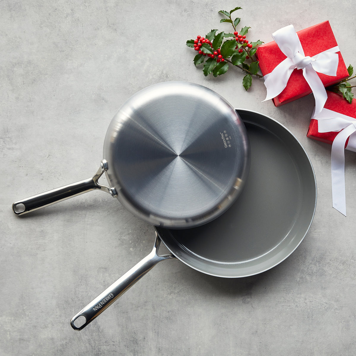 GP5 Stainless Steel 10" and 12" Frypan Set | Mirror Handles