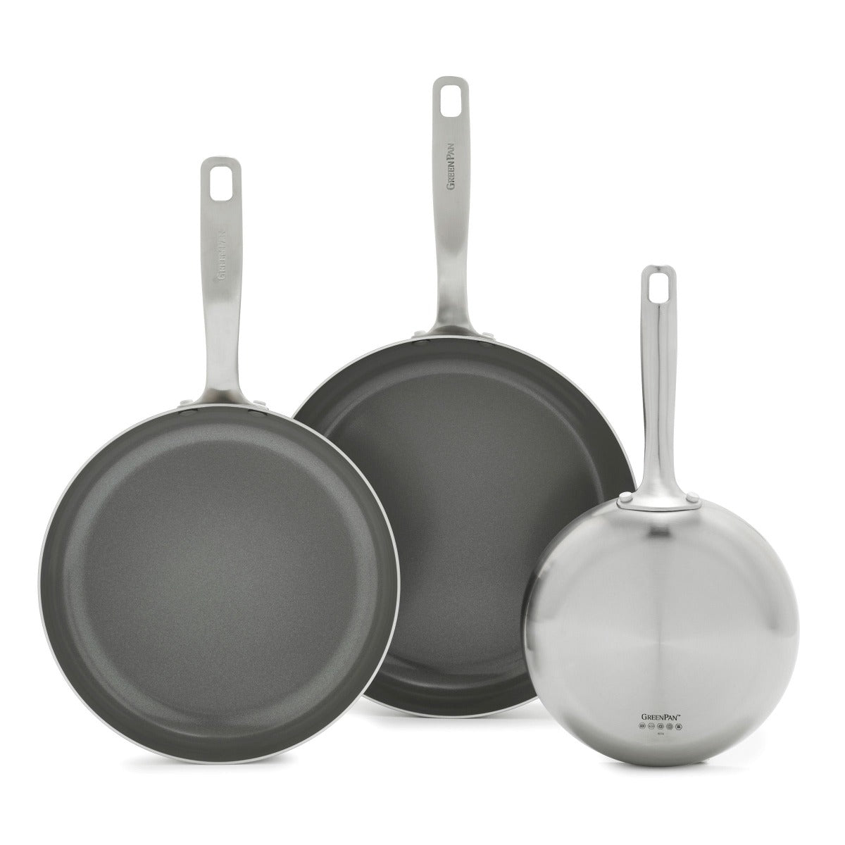 GreenPan Chatham 8 & 10 Tri-Ply Stainless Steel Nonstick Fry Pan Set, Cookware