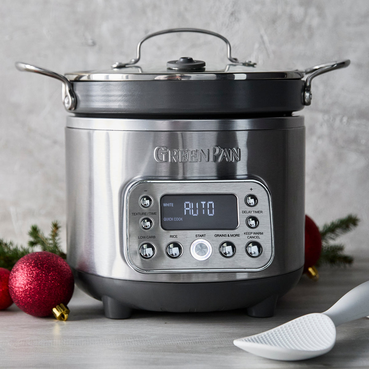 Elite 10-Cup Carb-Reducing Rice & Grains Cooker | Premiere Stainless Steel