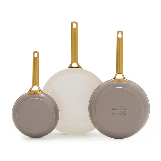 Reserve Pro Ceramic Nonstick 8", 10" and 12" Frypan Set | Latte