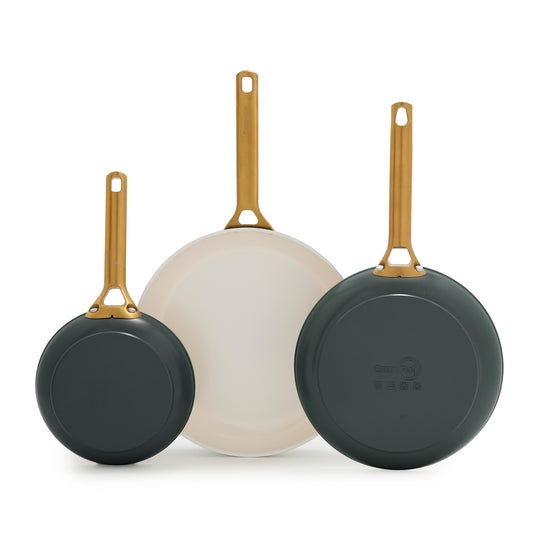 Reserve Pro Ceramic Nonstick 8", 10" and 12" Frypan Set | Spruce