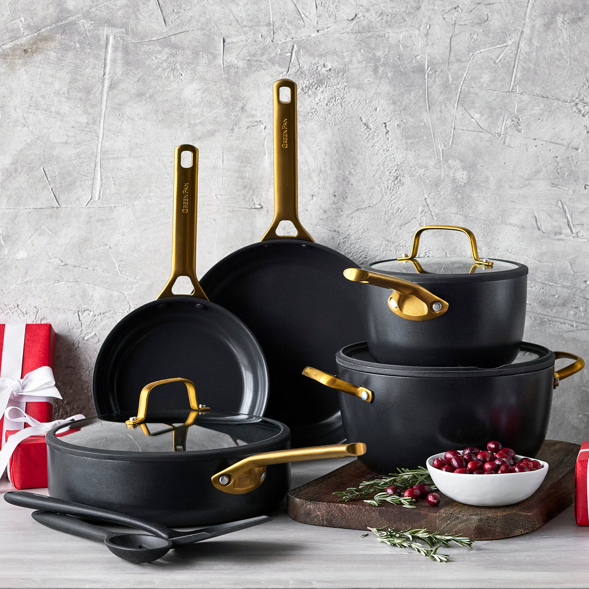 Reserve Pro Ceramic Nonstick 10-Piece Cookware Set | Black