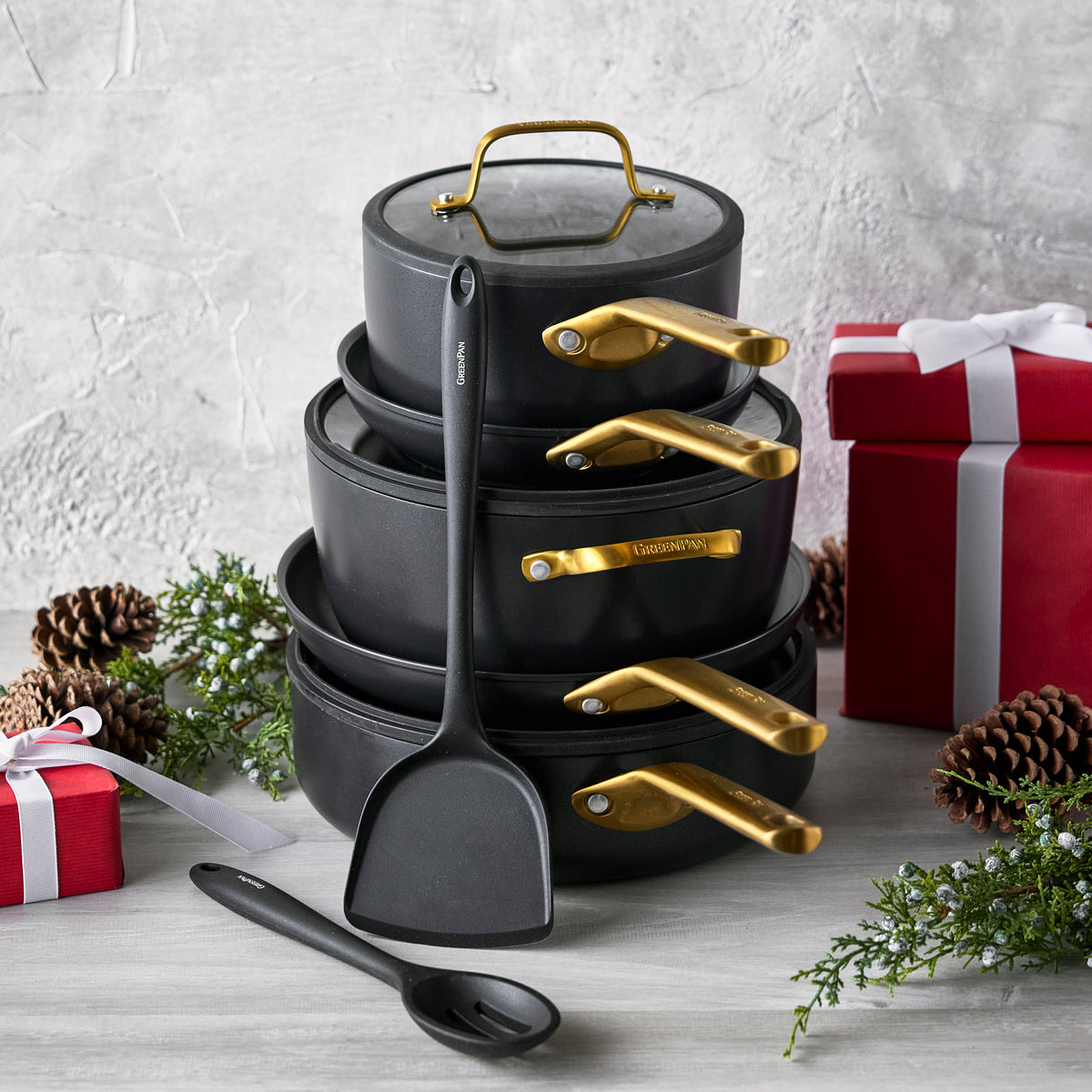 Reserve Pro Ceramic Nonstick 10-Piece Cookware Set | Black