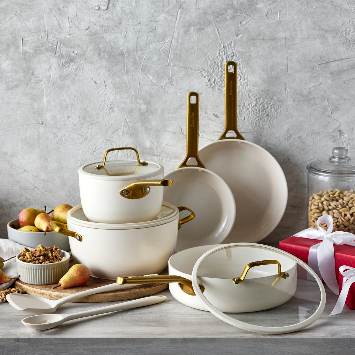 Reserve Pro Ceramic Nonstick 10-Piece Cookware Set | Cream