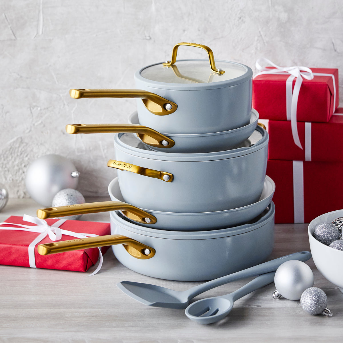 Reserve Pro Ceramic Nonstick 10-Piece Cookware Set | Glacier