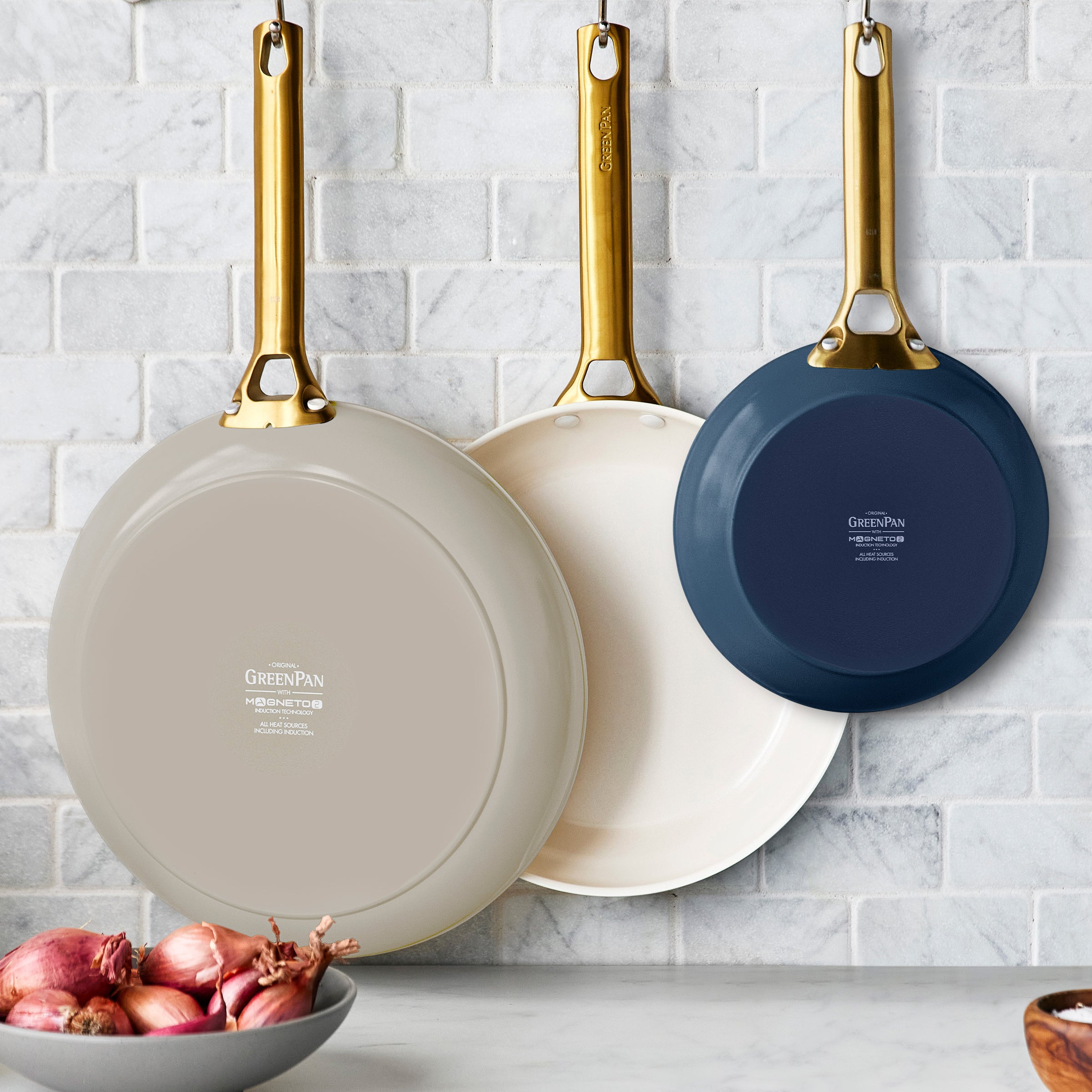 Reserve Ceramic Nonstick 8", 10" and 12" Frypan Set | Multicolor