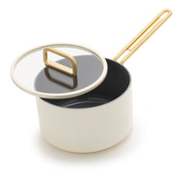 Stanley Tucci™ Ceramic Nonstick 4-Quart Saucepan with Lid | Carrara White
