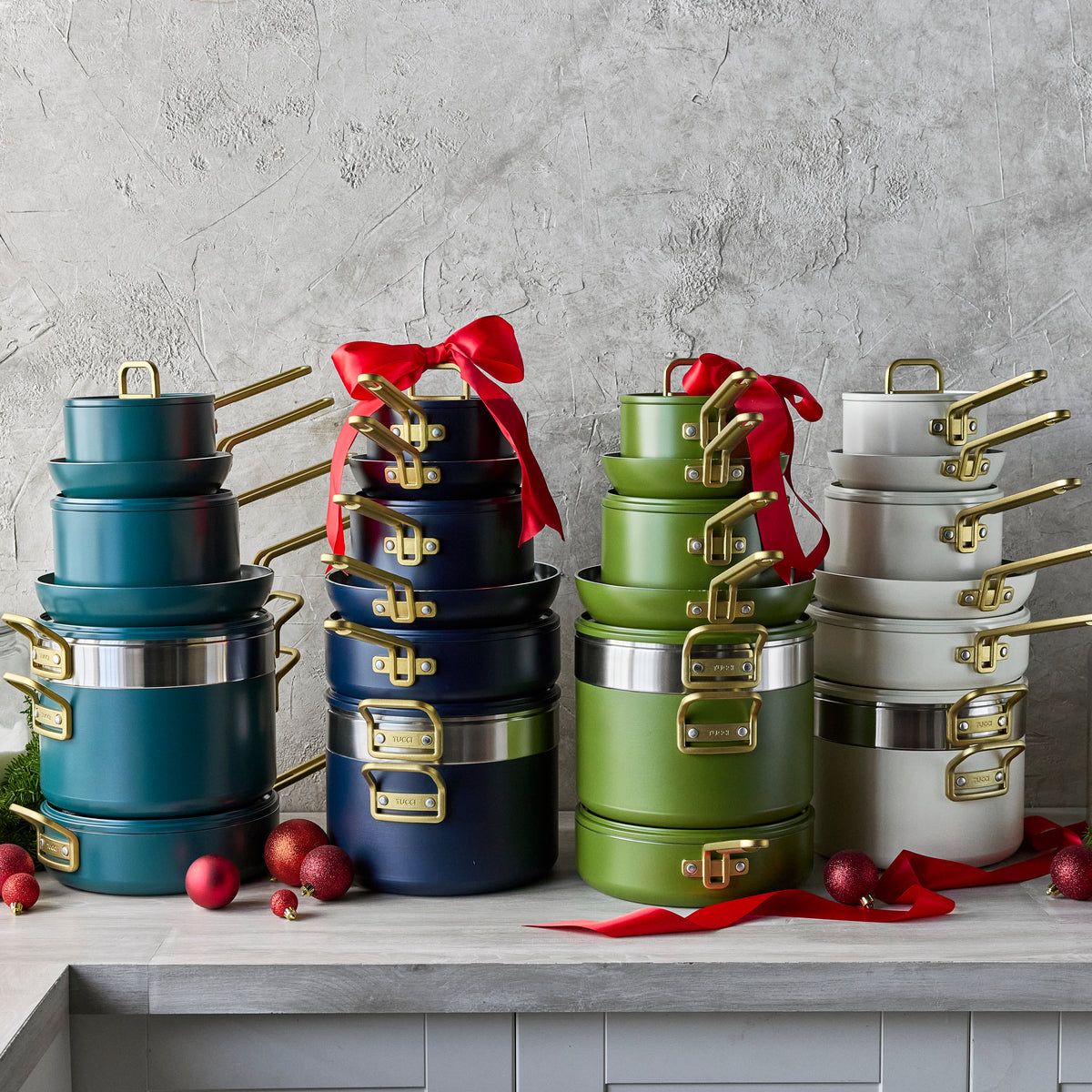 Stanley Tucci™ Ceramic Nonstick 11-Piece Cookware Set with the Tucci Cookbook | Venetian Teal