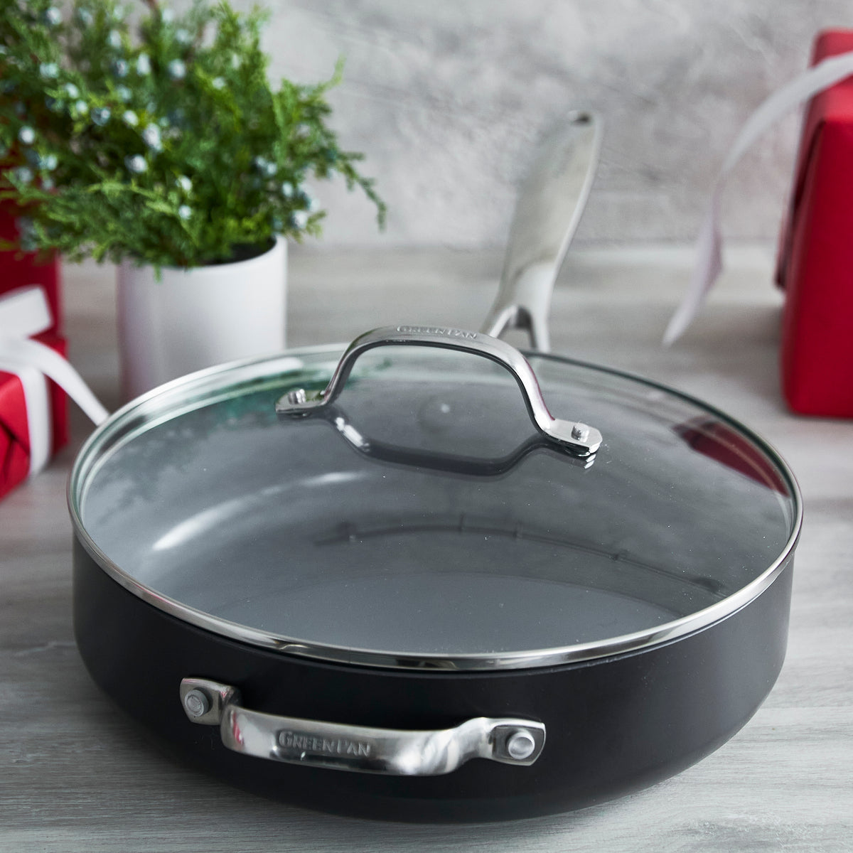 Valencia Pro Ceramic Nonstick 4.5-Quart Sauté Pan with Lid
