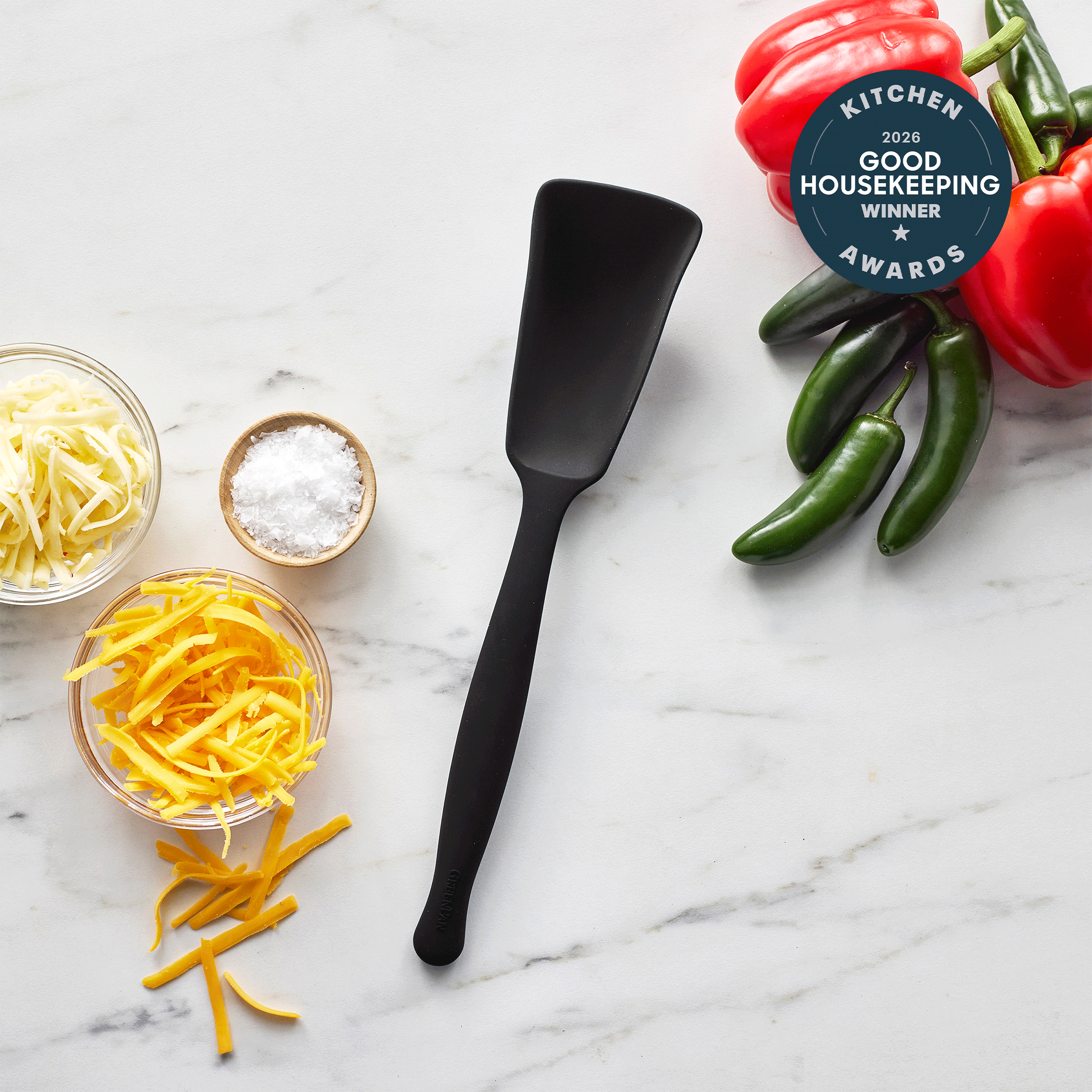 Premiere Silicone Deep Rectangle Spoon | Black | GreenPan US Premiere Silicone Deep Rectangle Spoon | Black | GreenPan US