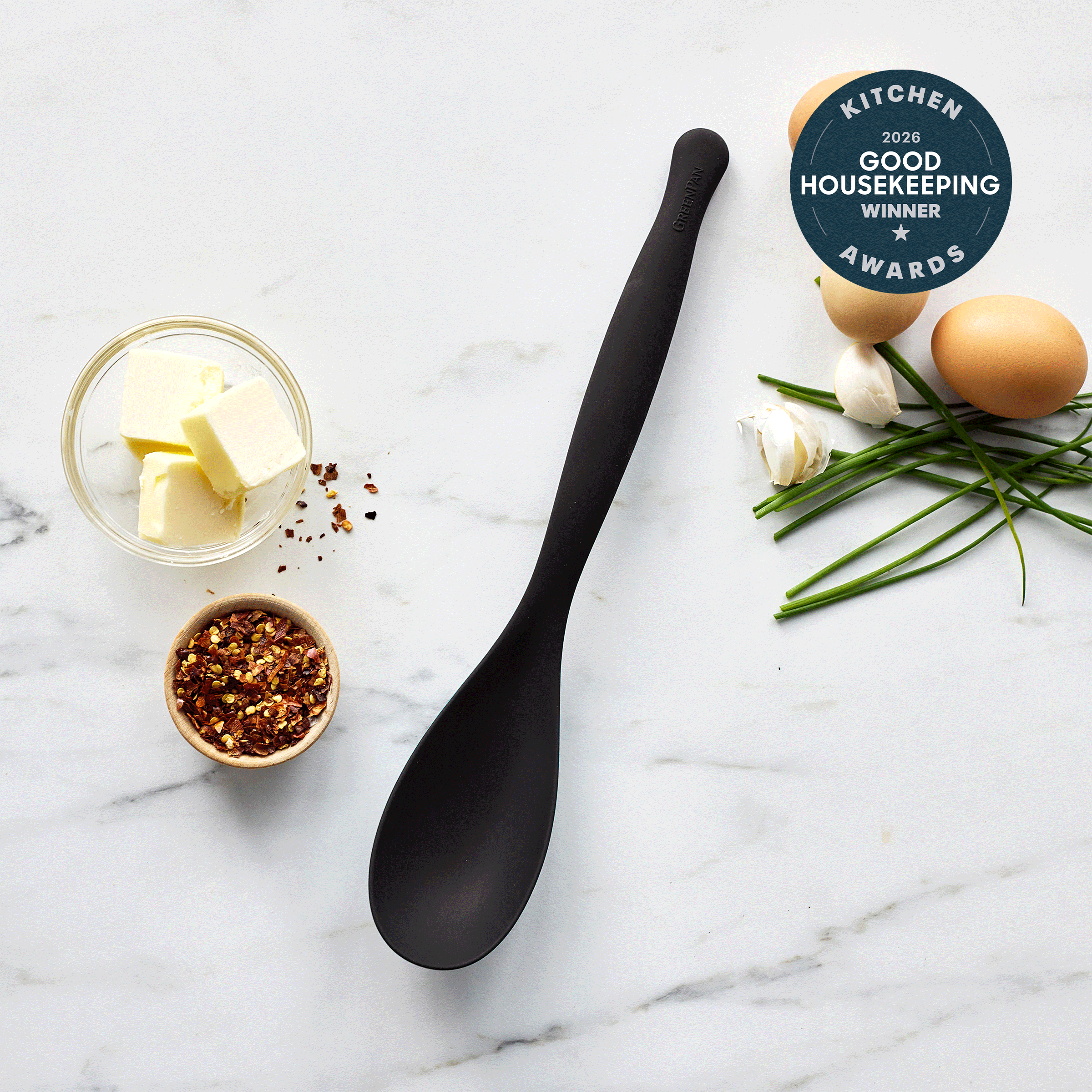 Premiere Silicone Solid Spoon | Black