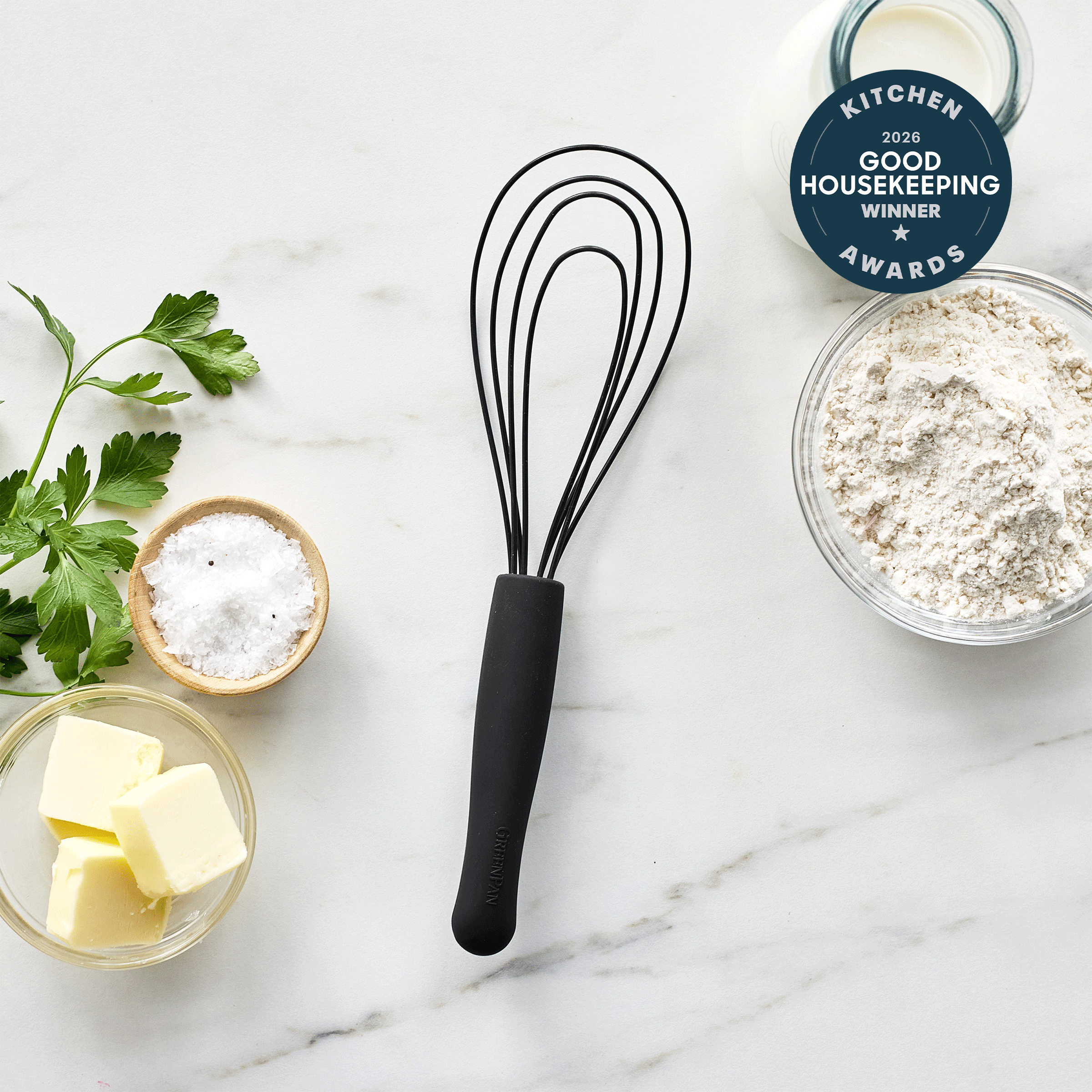 Premiere Silicone Flat Whisk | Black