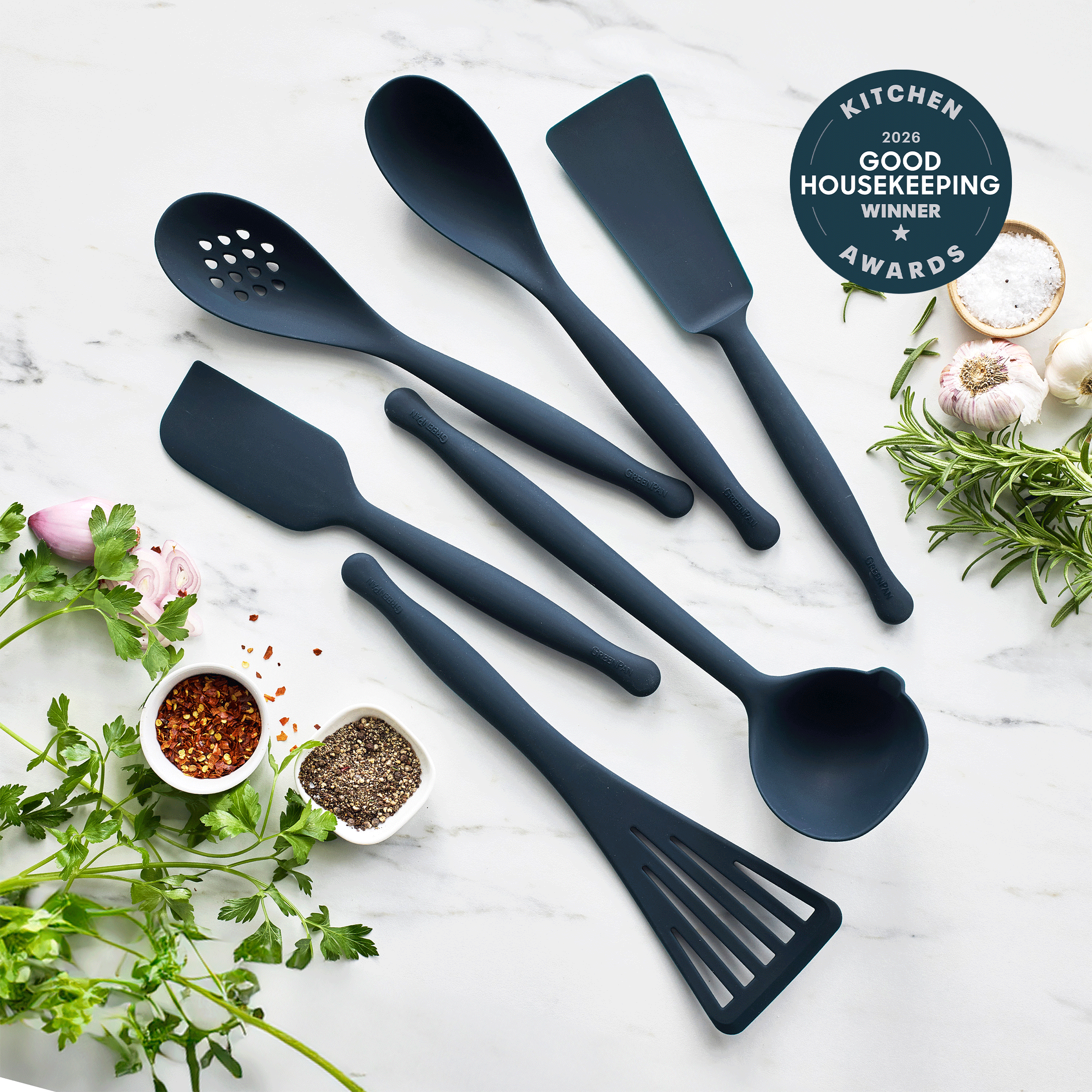 Premiere Silicone 6-Piece Utensil Set | Oxford Blue