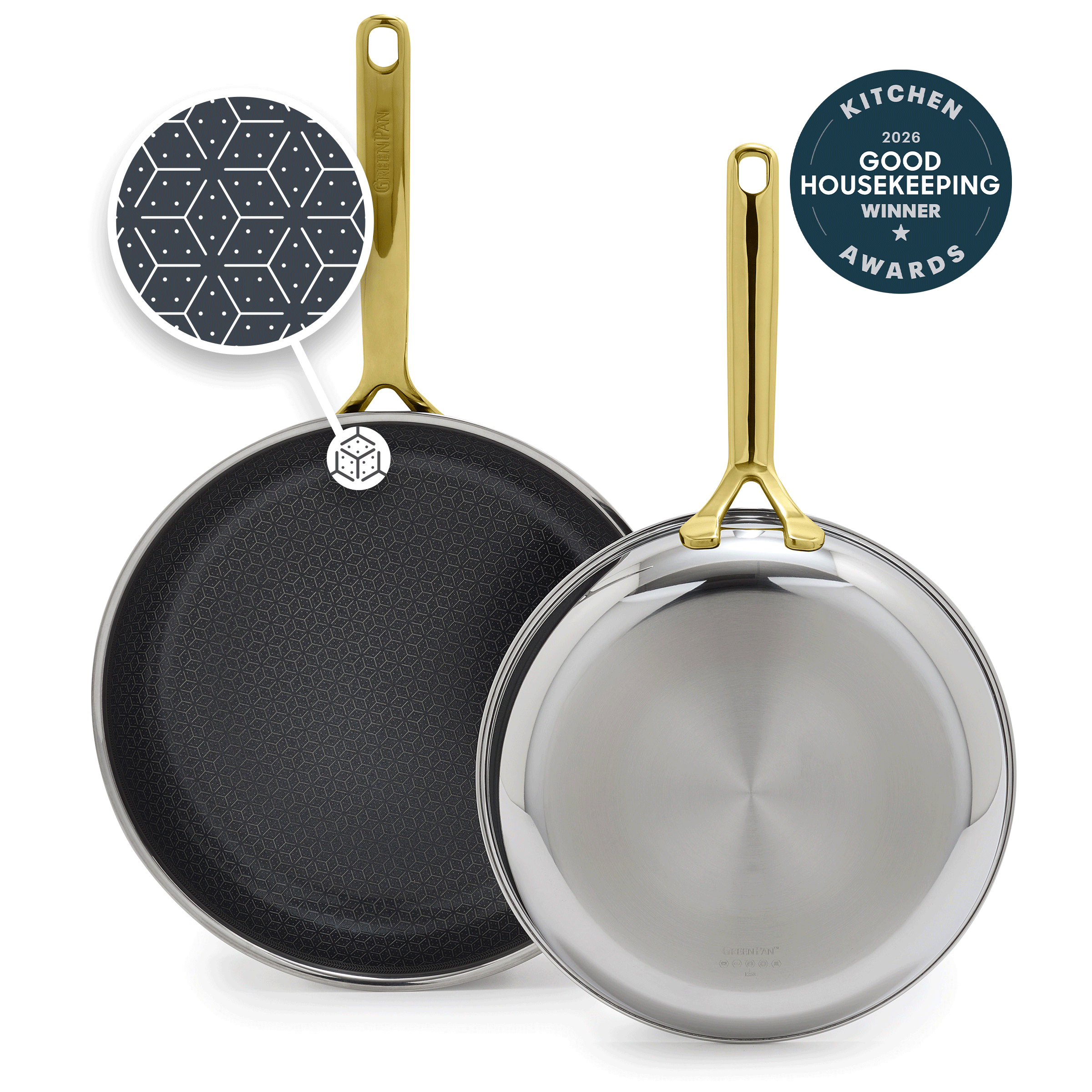 Spectra Gold Thermobond Hybrid Ceramic Nonstick 10" and 12" Frypan Set