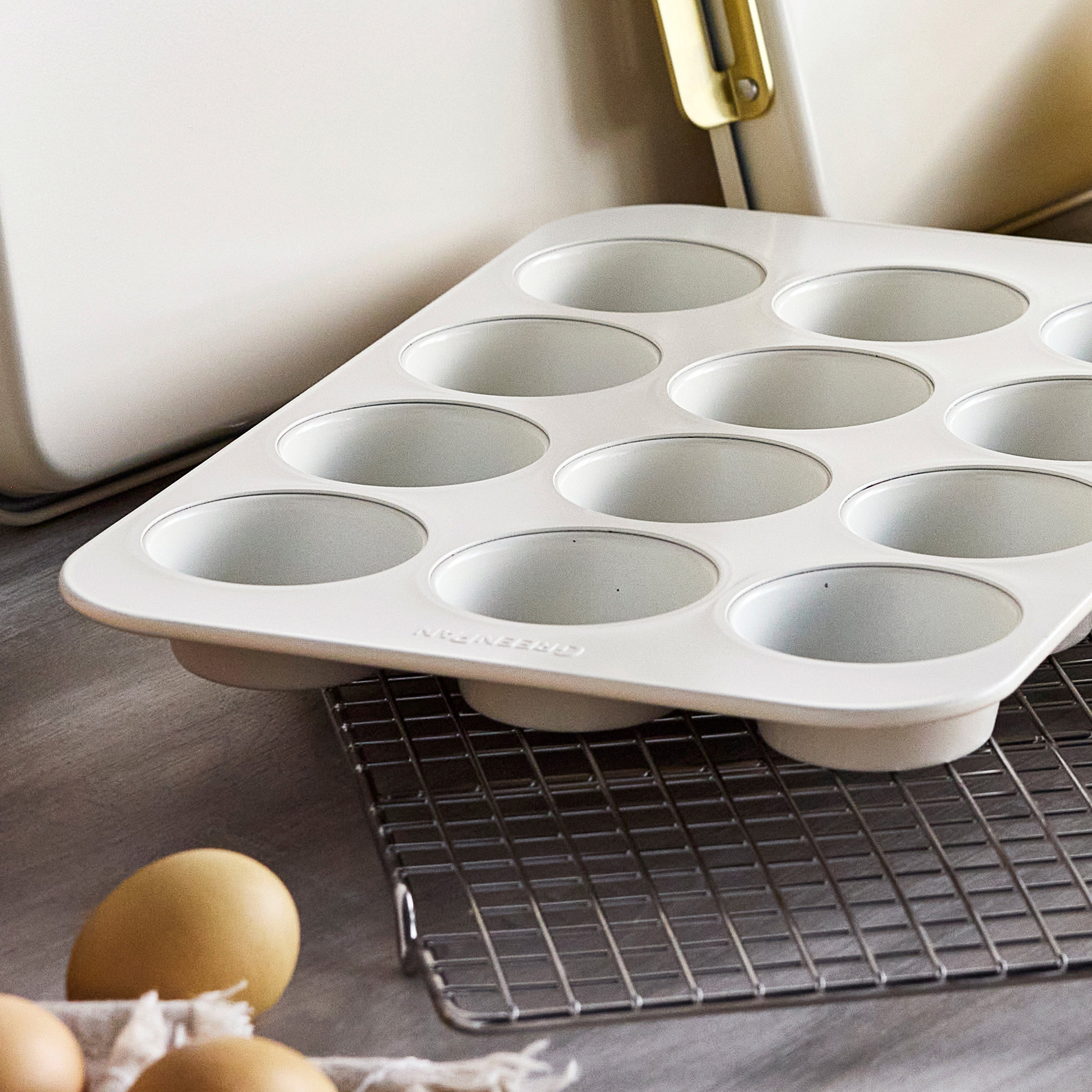 Reserve Bakeware 12-Cup Muffin Pan | Cream