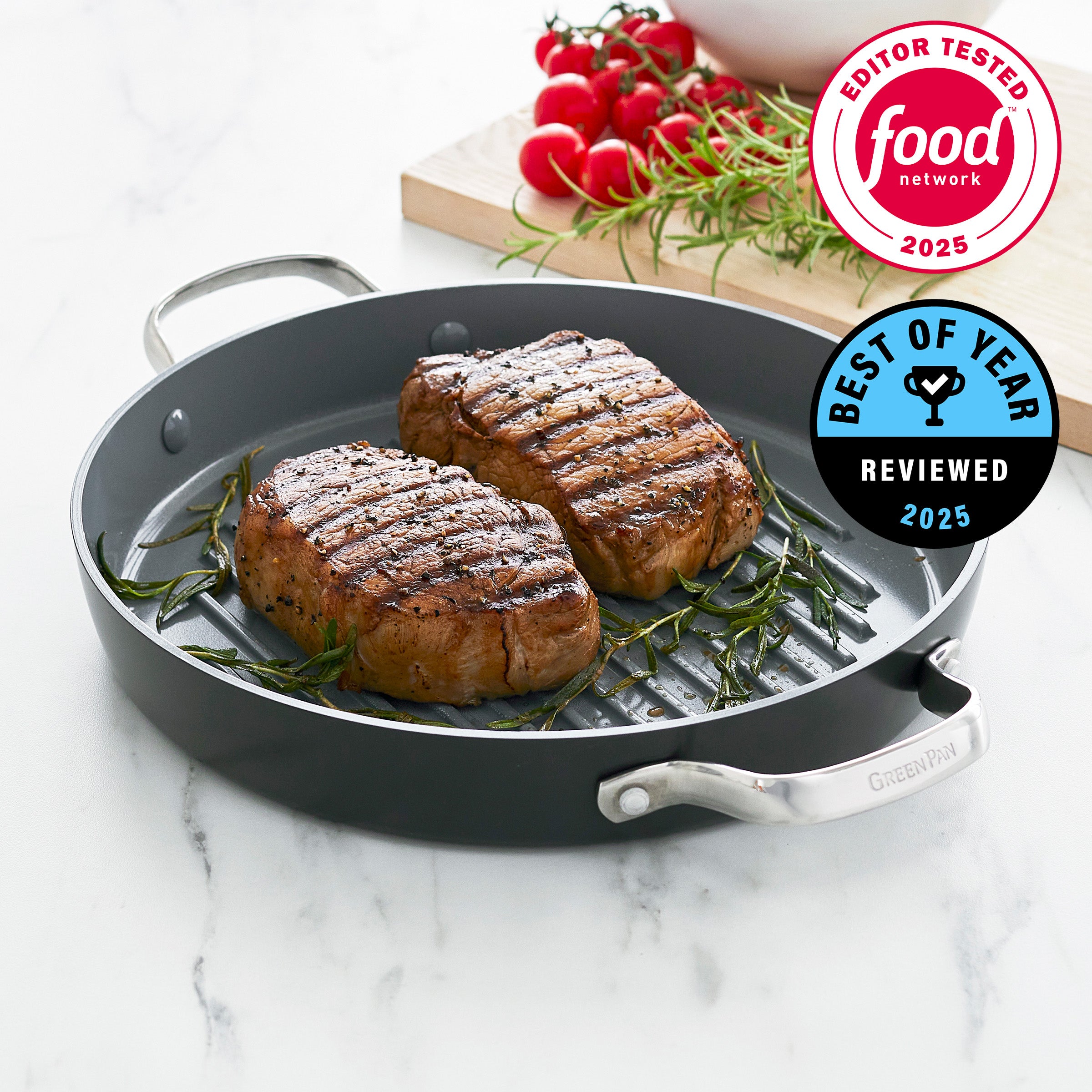 Valencia Pro Ceramic Nonstick 11" Round Grill Pan