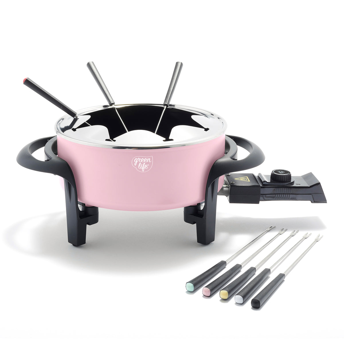 GreenLife Healthy Ceramic Nonstick Fondue Party Set | Pink