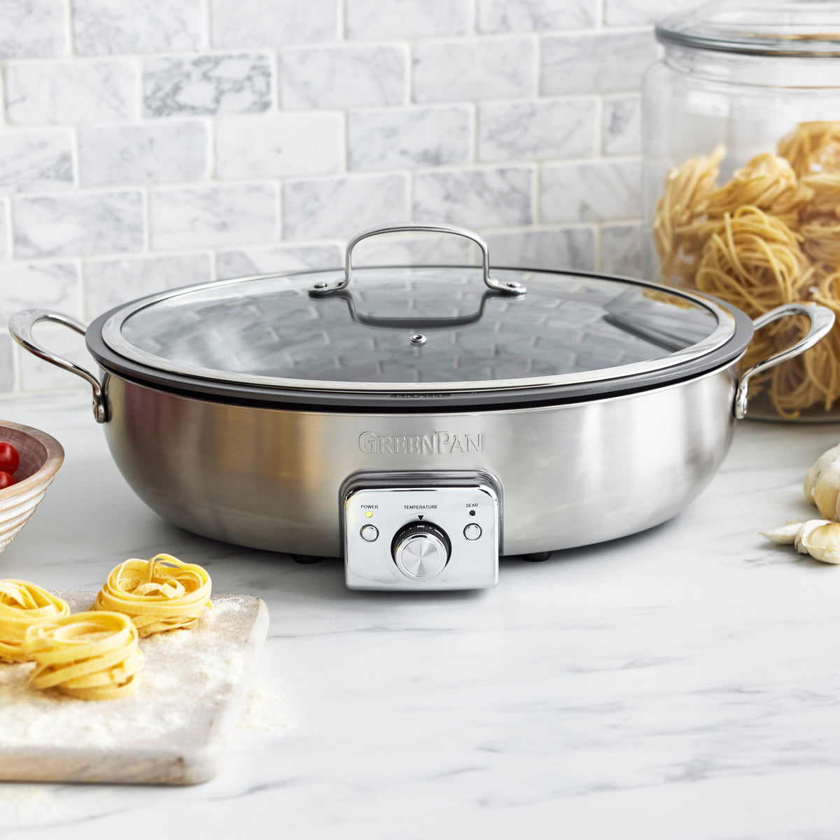 Elite Oval Electric Skillet Premiere Stainless Steel