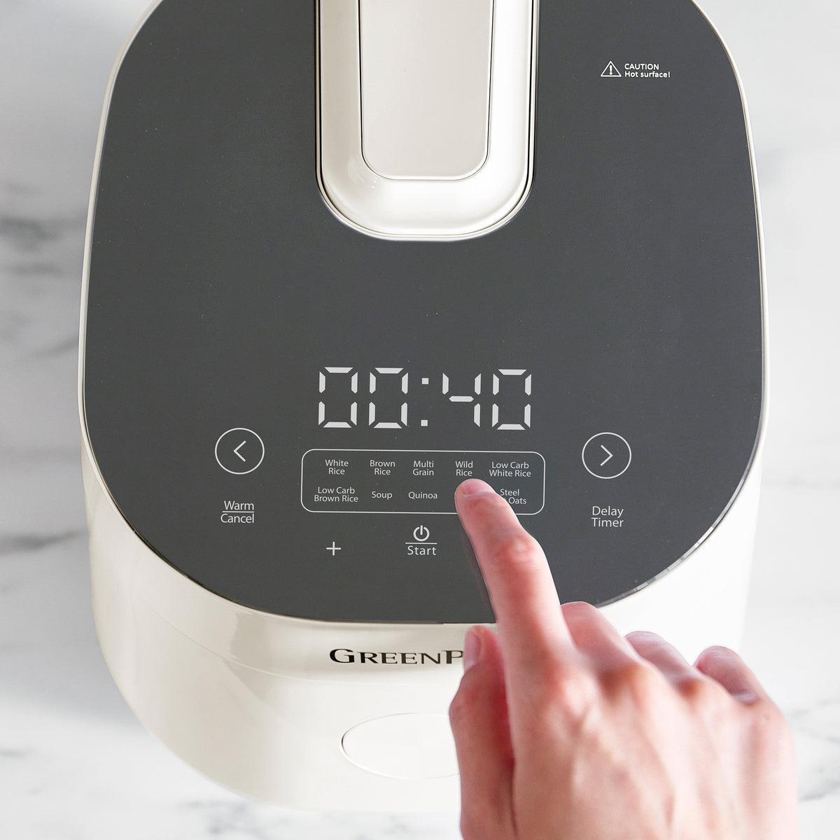 Cream Color Rice Cooker Bistro 8-Cup Carb-Reducing Rice Cooker | Cloud Cream | GreenPan
