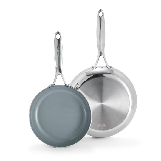 Valencia Pro Stainless Steel 8" and 10" Frypan Set