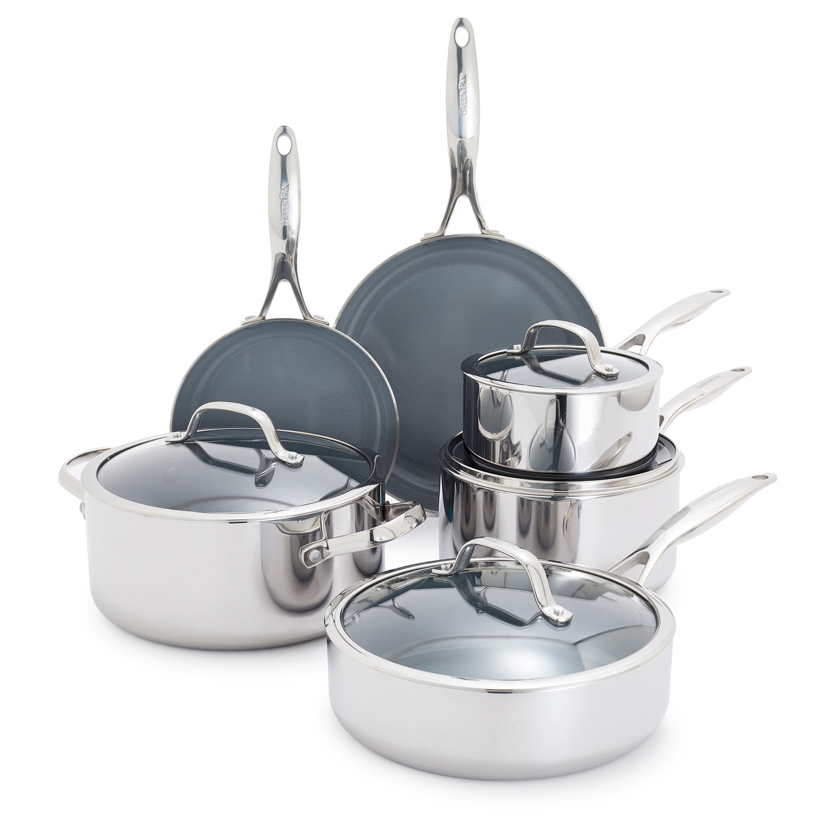 Home Pro Cookware Valencia Pro Stainless Steel 10-Piece Cookware Set | GreenPan