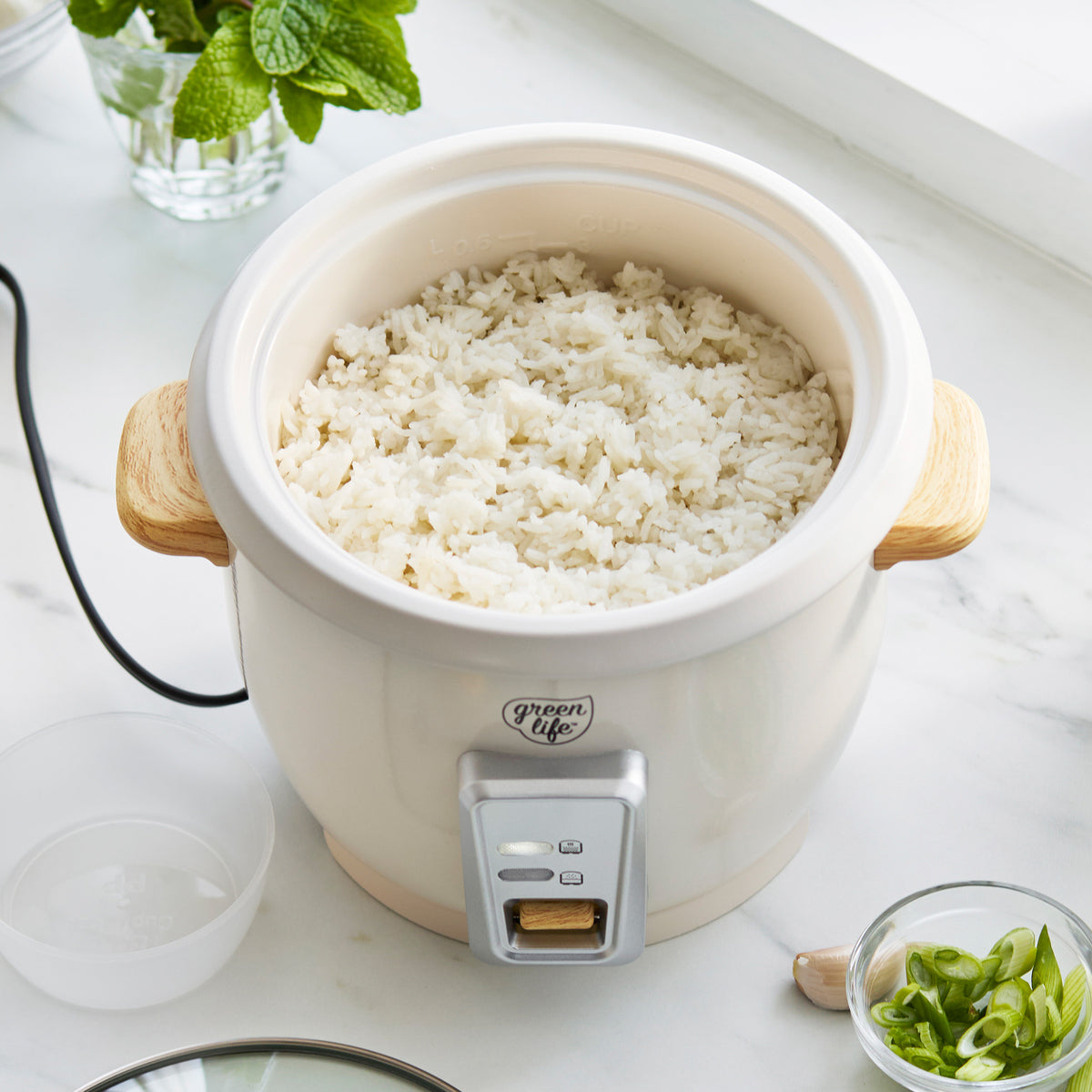 GreenLife 6-Cup Rice Cooker | Cream | GreenPan