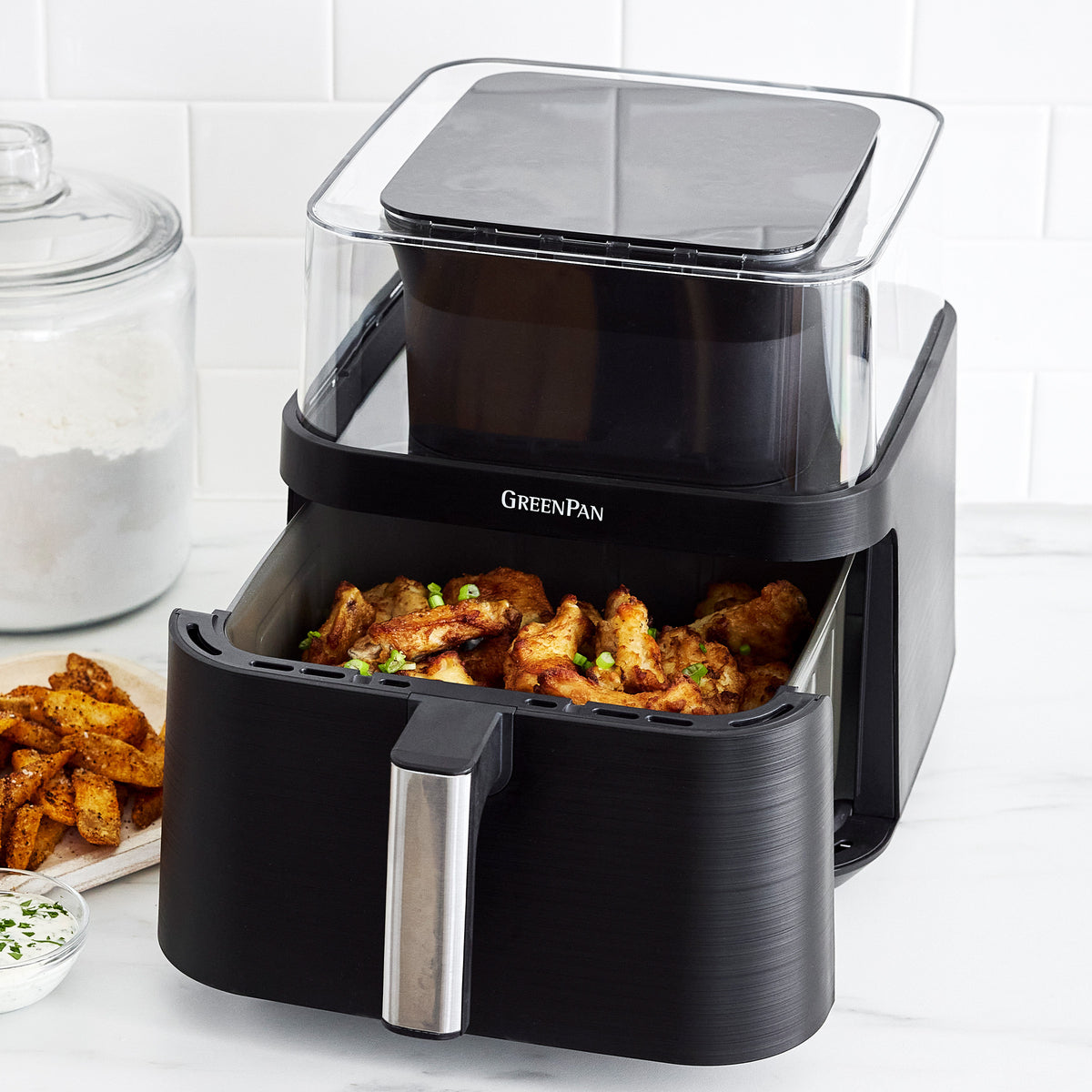 9L Dual Zone Air Fryer avec Fenêtre de Visualisation, Friteuse sans 9L Dual Zone Air Fryer avec Fenêtre de Visualisation, Friteuse sans