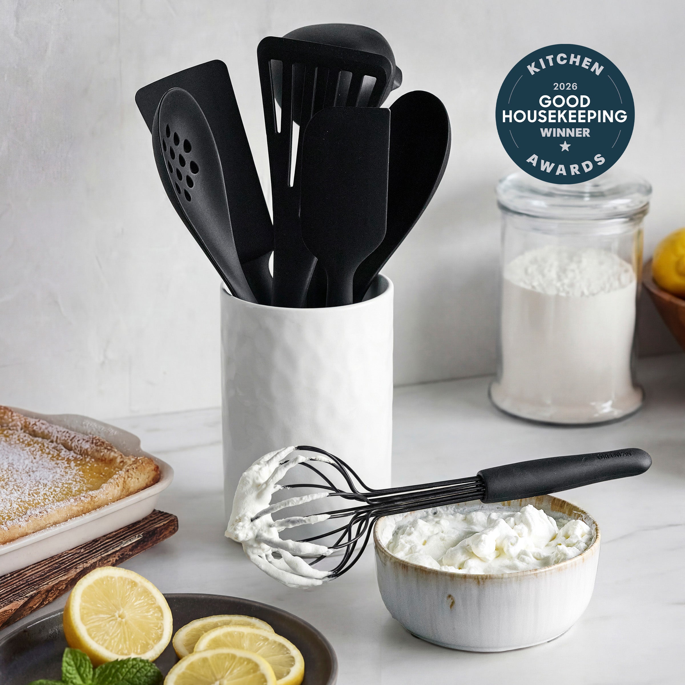 Premiere Silicone 8-Piece Utensil and Crock Set | Black
