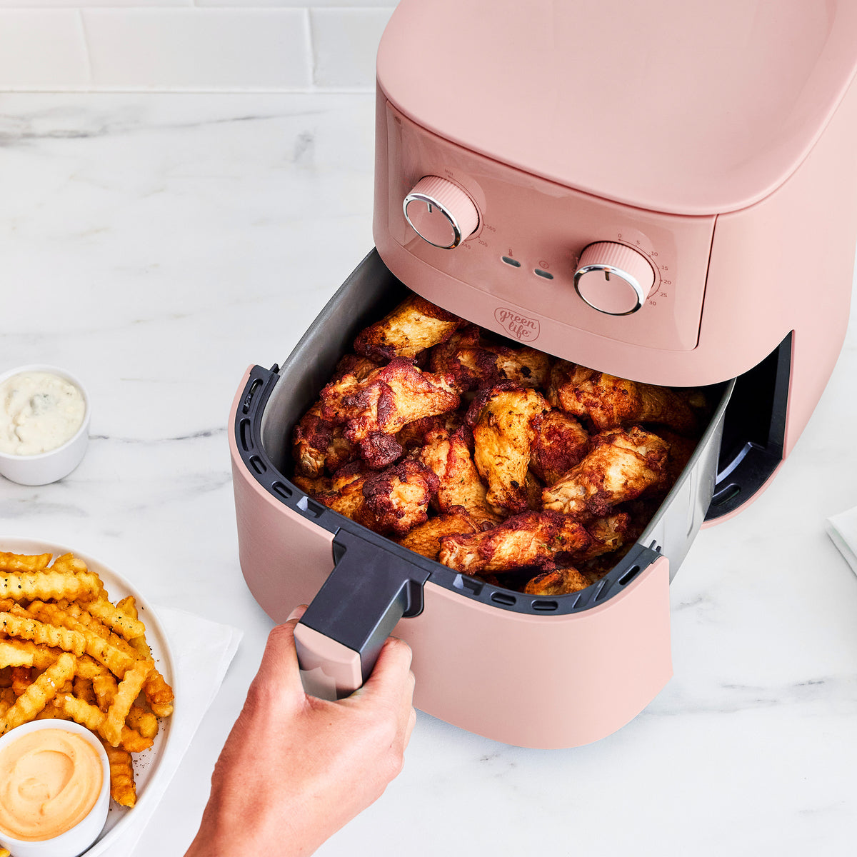 GreenLife EZ Air Fryer Dusty Rose GreenPan