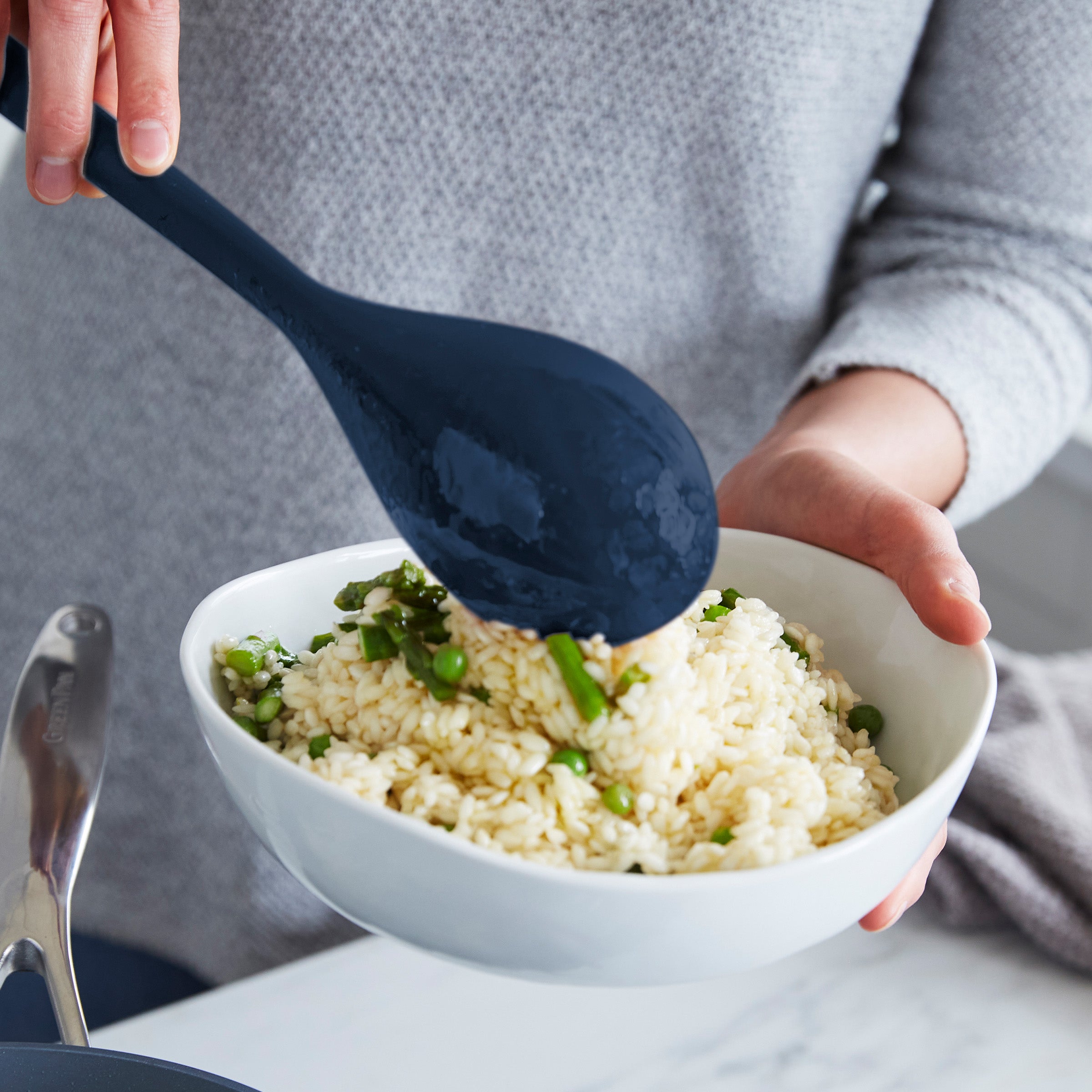 Platinum Silicone 7-Piece Utensil and Crock Set | Navy