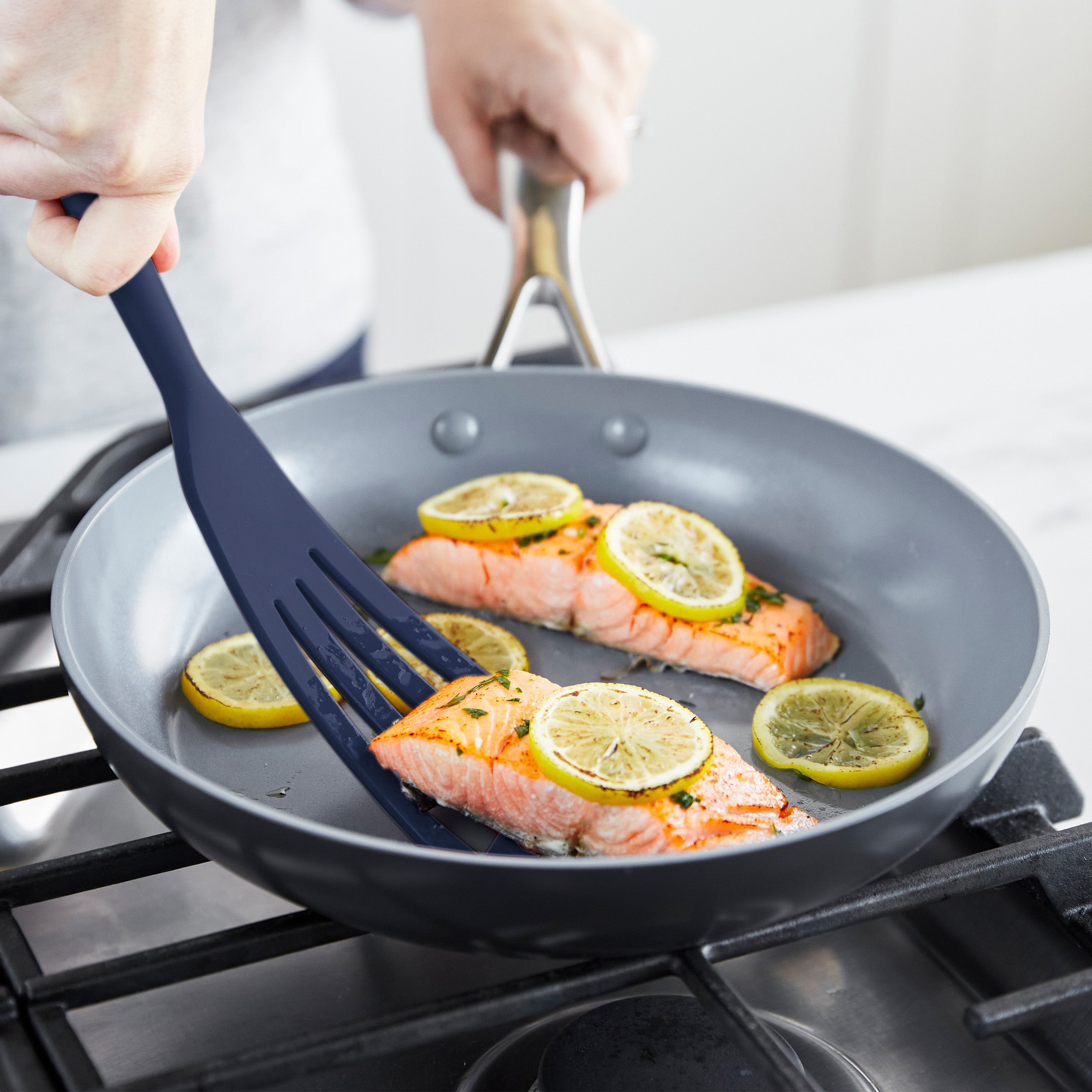 Platinum Silicone 7-Piece Utensil and Crock Set | Navy