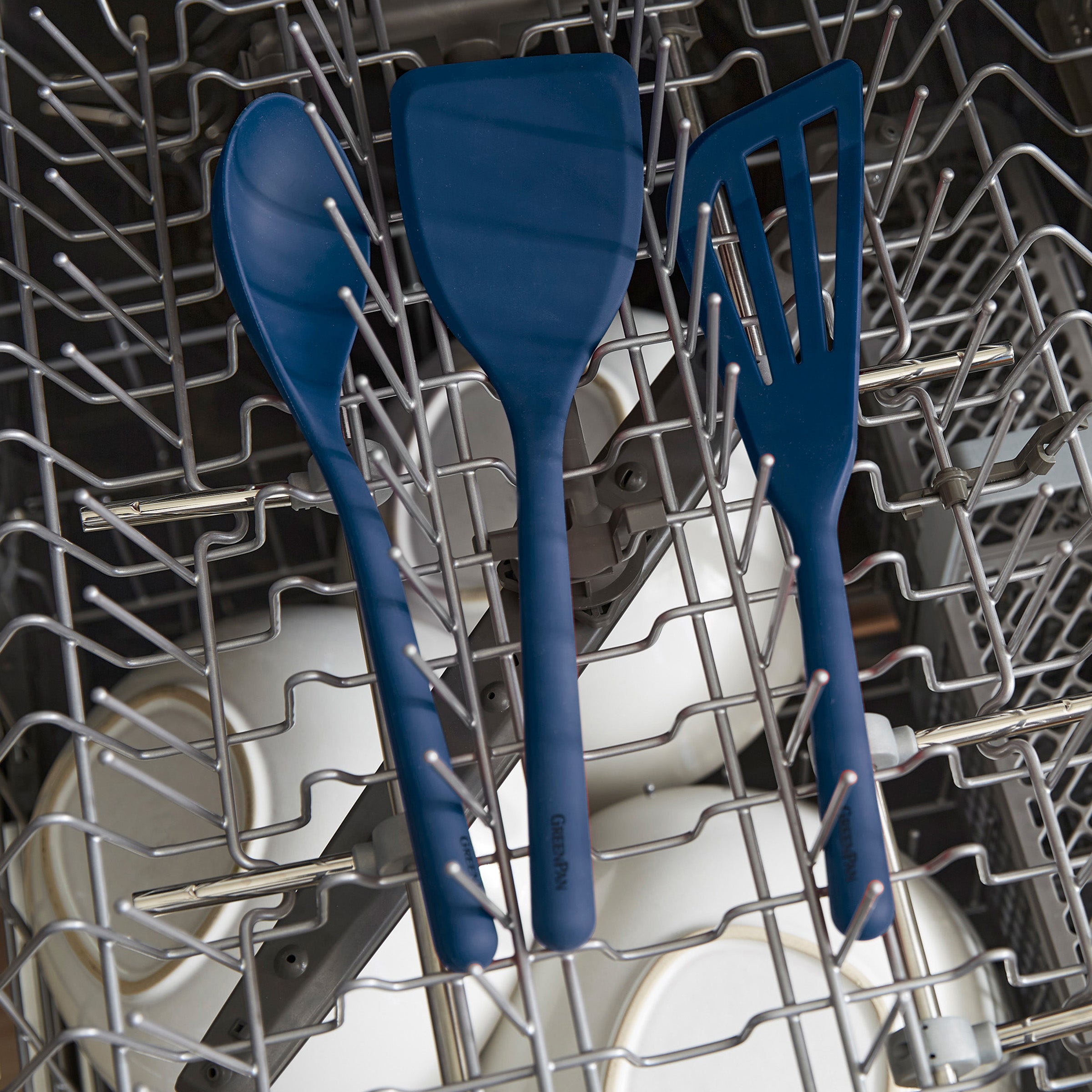 Platinum Silicone 7-Piece Utensil and Crock Set | Navy