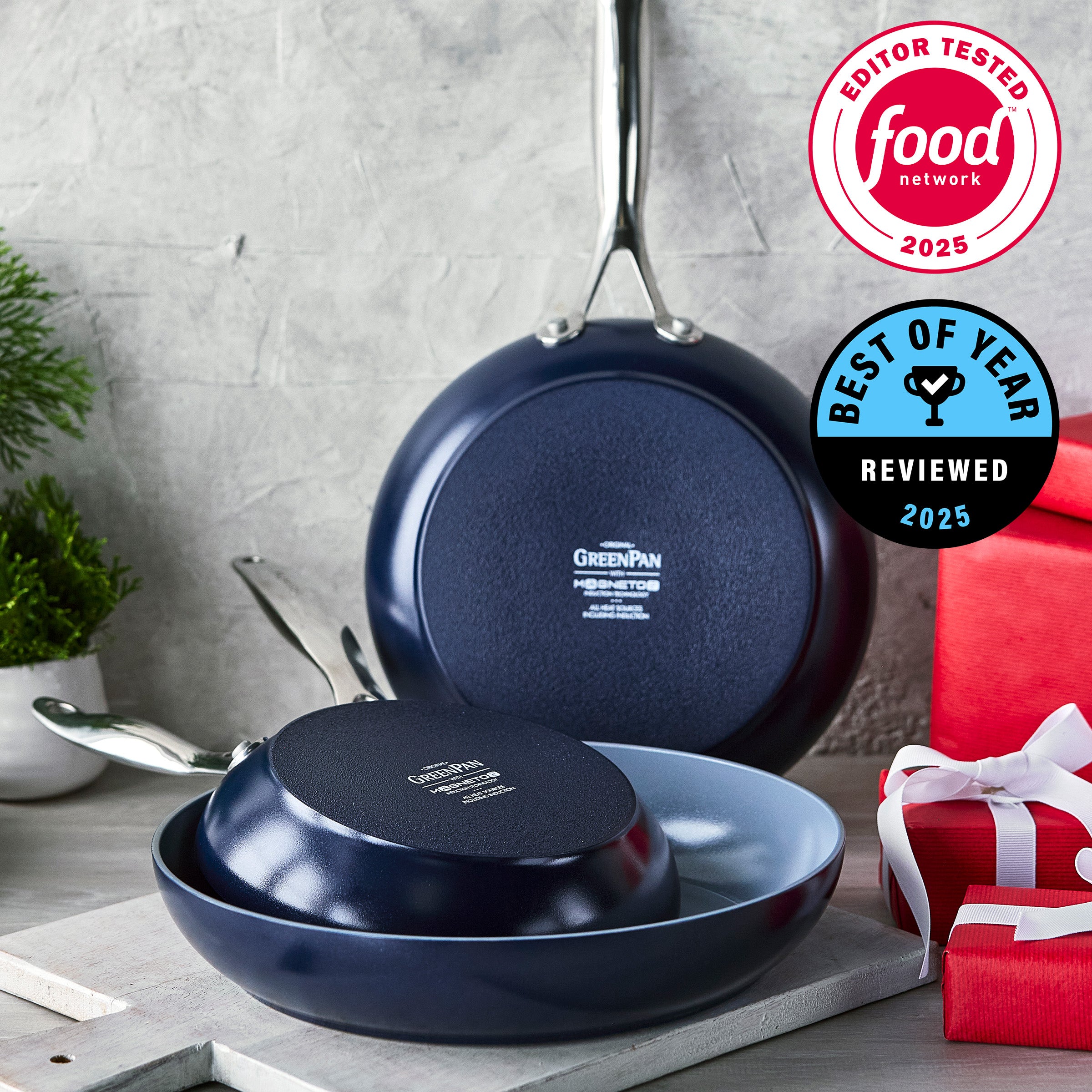 Valencia Pro Ceramic Nonstick 8", 9.5", and 11" Frypan Set | Twilight