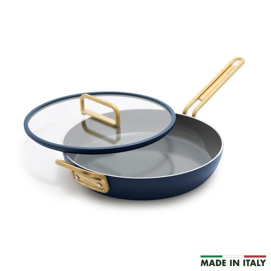 Stanley Tucci™ Ceramic Nonstick 12" Frypan with Lid | Marino Blue