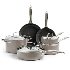 GreenPan Canterbury Ceramic Nonstick 10-Piece Cookware Set | Clay