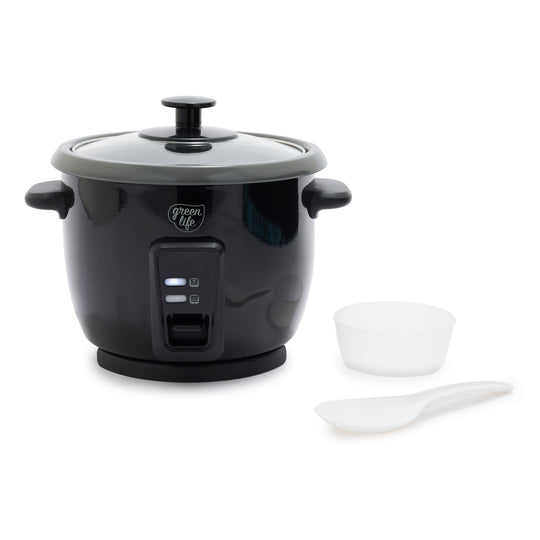 GreenLife 6-Cup Rice Cooker | Black