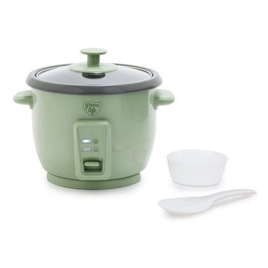 GreenLife 6-Cup Rice Cooker | Sage Green